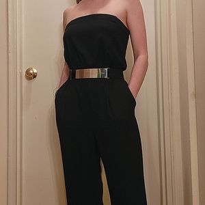 H&M Black Sleeve-Less Jump Suit Size 8